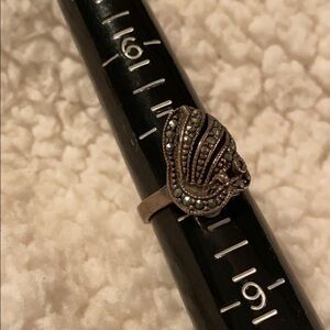 Vintage 925 silver marcasite Ring size 8